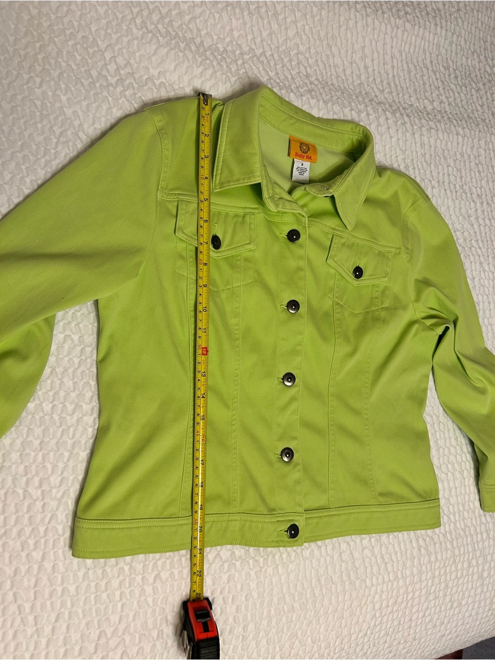 Light πβπ© Lime Green Women's Classic Denim Jacket - Picture 10 of 10